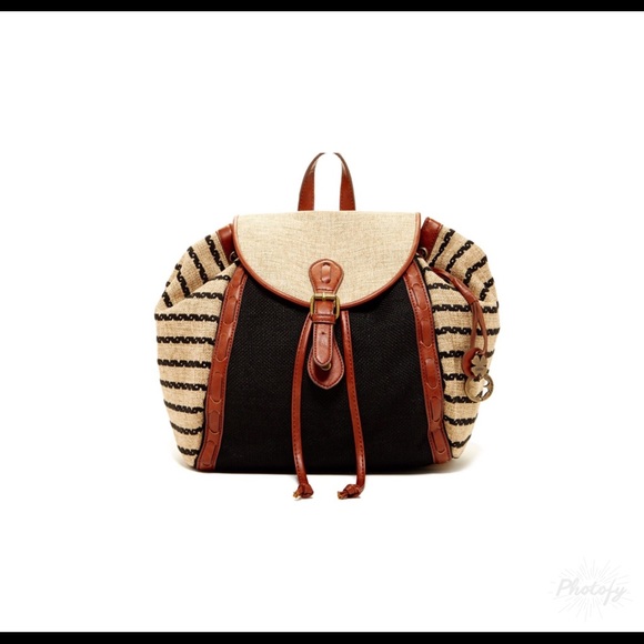 Lucky Brand Handbags - Lucky Brand Kendal Linen Leather Backpack